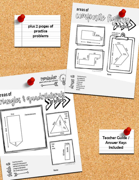 Areas of Triangles and Quadrilaterals Doodle Notes