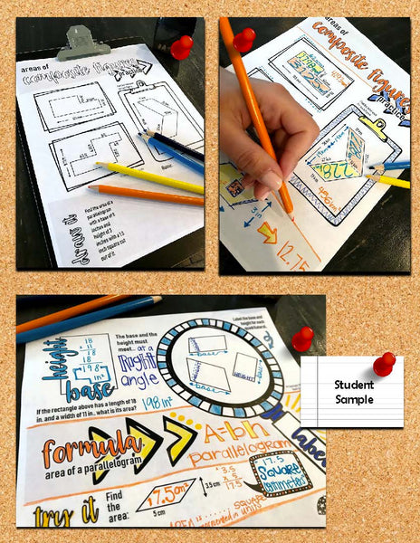 Areas of Triangles and Quadrilaterals Doodle Notes