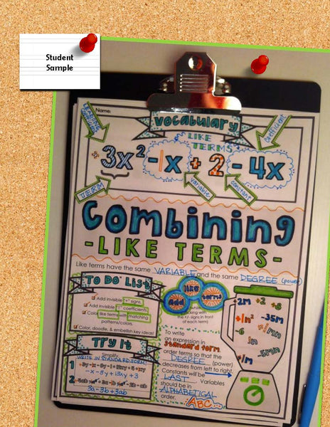 Combining Like Terms Doodle Notes