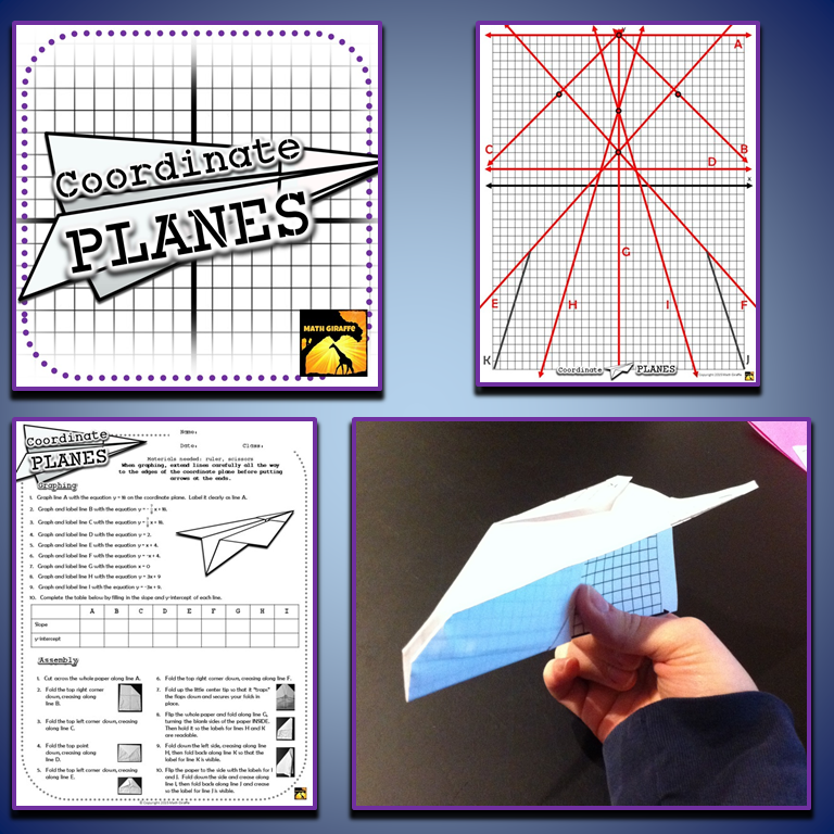 Plane Built Using Common Core Math Coordinate PLANES: Paper Airplanes from Linear Equations – Math Giraffe ...