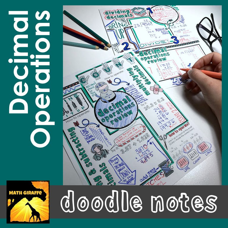 Math Operations Doodle Decimal Operations Doodle Notes – Math Giraffe Shop