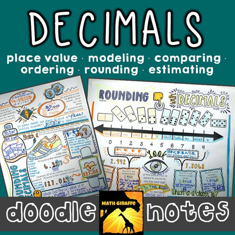 Decimals Doodle Notes Set rounding