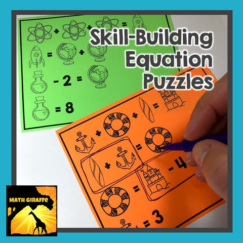 Algebra equation puzzles skill-building