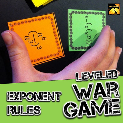 basic exponent rules war math game