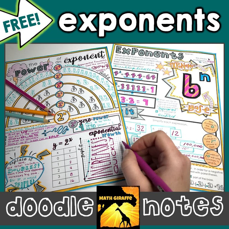 FREE Exponents Doodle Notes