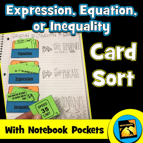 Expression, Equation, or Inequality Card Sort Pre-Algebra Activity