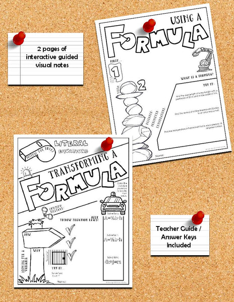 working with Formulas Doodle Notes math giraffe