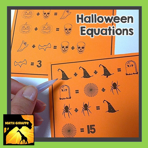 Halloween Algebra equation puzzles