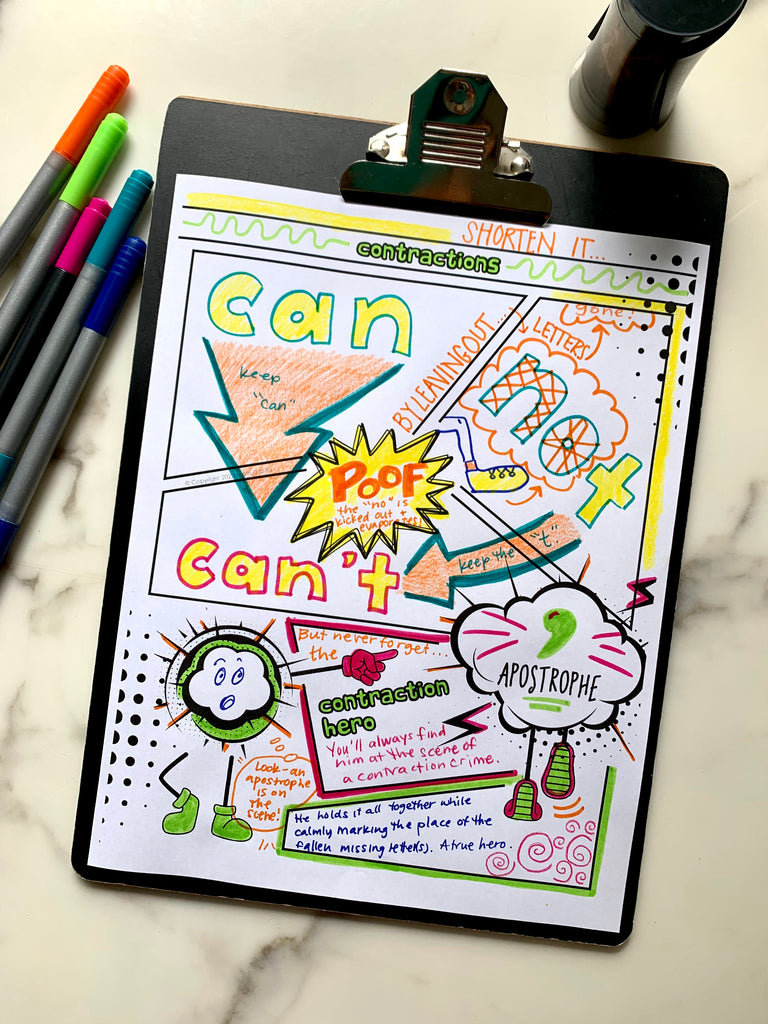 Notes Comic Design COMIC Doodle Note Template Set – Math Giraffe Shop