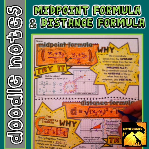 Midpoint Formula & Distance Formula Doodle Notes
