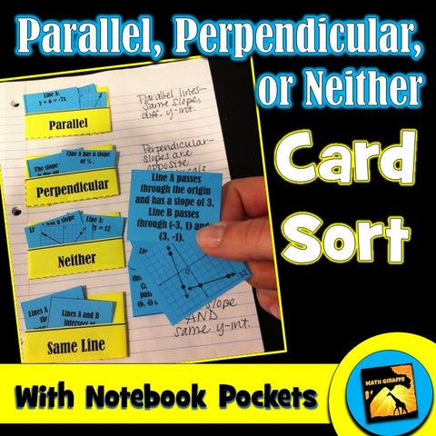 Parallel, Perpendicular, or Neither Card Sort (for Linear Equations)