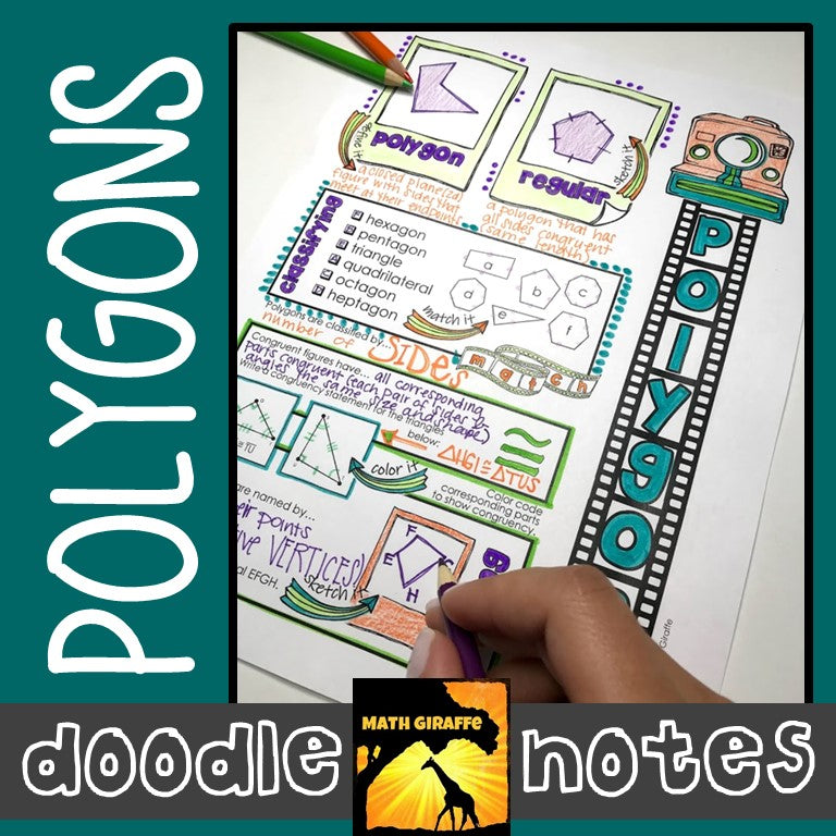 Polygon Sticky Notes Polygons Doodle Notes – Math Giraffe Shop