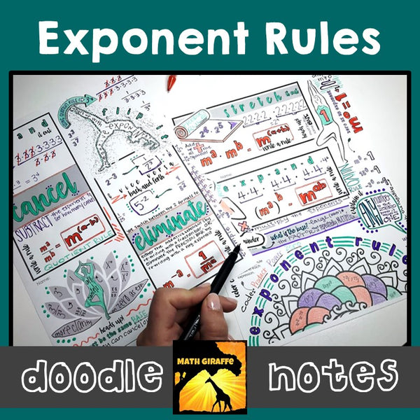 Exponent Rules Doodle Notes Properties of Exponents