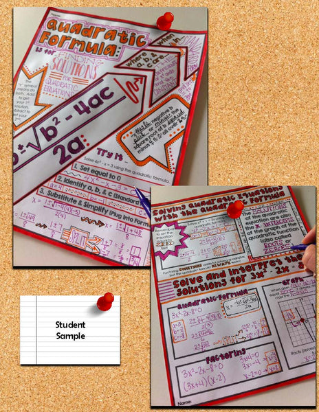 quadratic   formula doodle notes preview