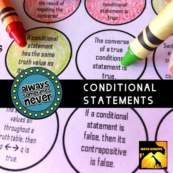 conditional statements Critical thinking activity game geometry