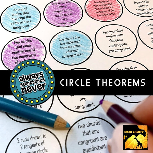 Critical thinking activity game geometry circle theorems