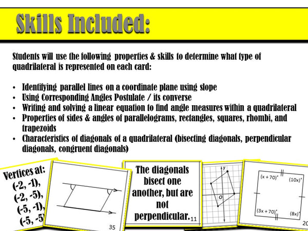 Quadrilaterals Card Sort