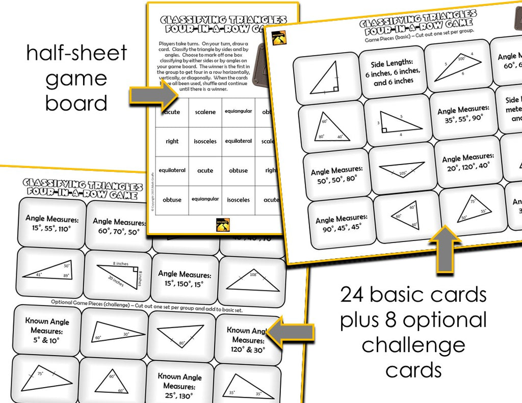 Classifying Triangles Four-In-A-Row Game – Math Giraffe Shop