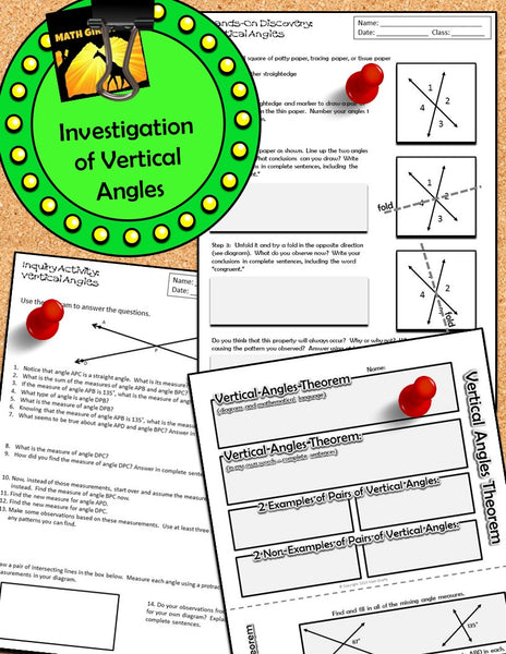 Geometry Discovery Activities triangle vertical angles