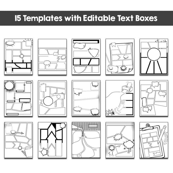 COMIC Doodle Note Template Set 