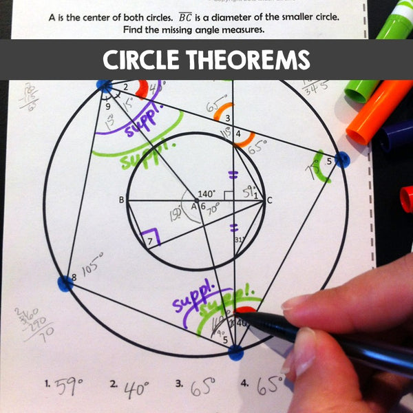 circle angle puzzles geometry theorems challenge