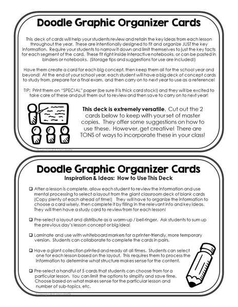 doodle graphic organizer cards