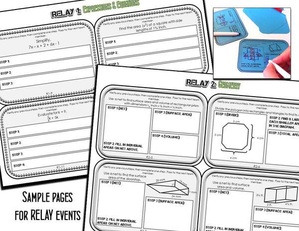 6th grade math review tournament Sample pages