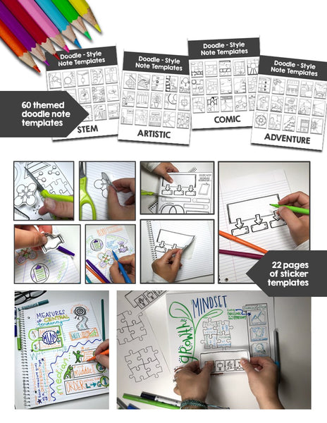 Variety of Doodle Note Templates Included