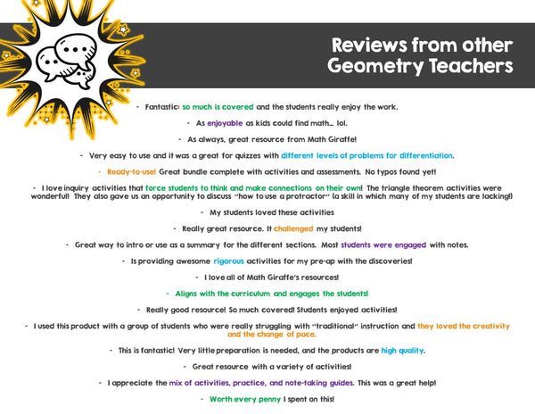 Triangles Activity Bundle: High School Geometry- Triangle Properties & Theorems