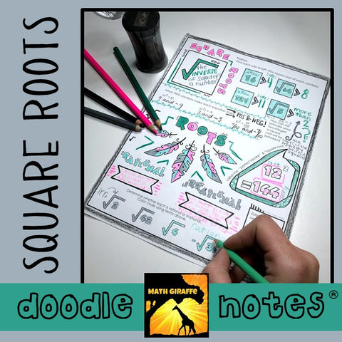 Square Roots Bookmark Doodle Notes – Page 4 – Math Giraffe Shop
