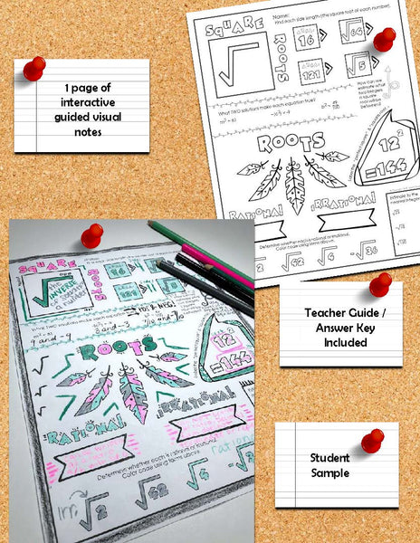 Square Roots Doodle Notes