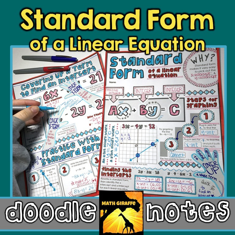 Standard Form Doodle Notes – Math Giraffe Shop