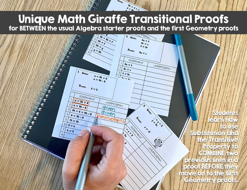 Proofs Full Unit: Teaching 2 Column Geometry Proofs โ Math Giraffe Shop
