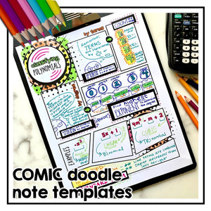 COMIC Doodle Note Template Set 