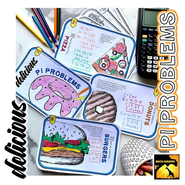 Delicious Pi Problems Booklet Stations Math Giraffe