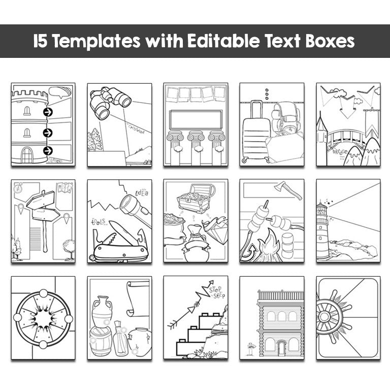 ADVENTURE Doodle Note Template Set | Customizable Doodle Notes for Any ...