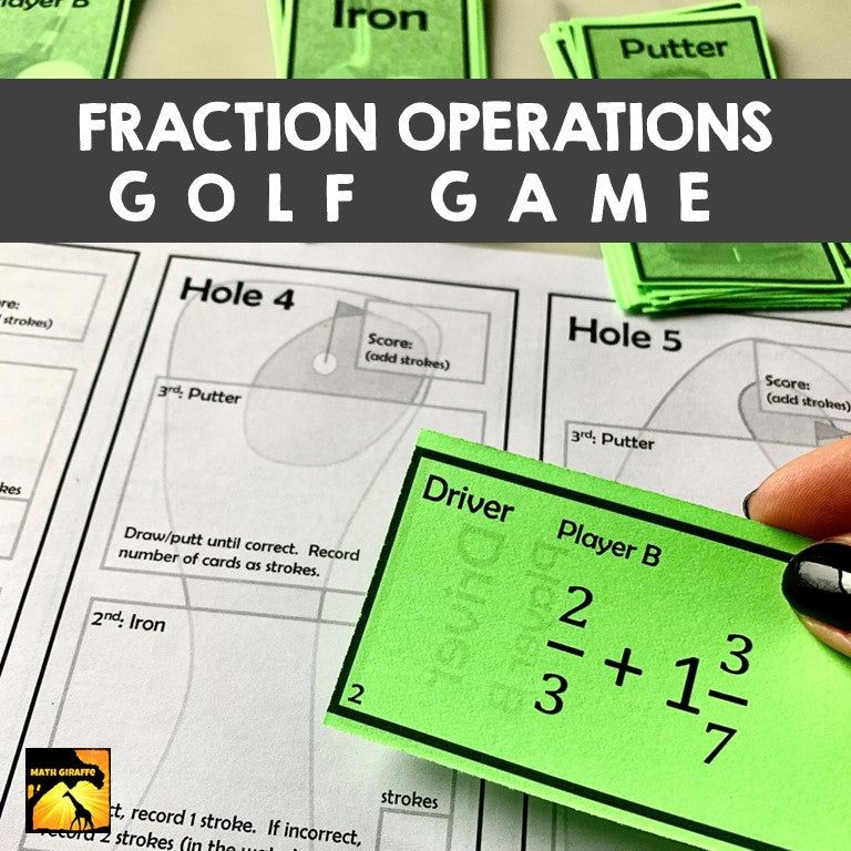 Fraction Operations Golf Game – Math Giraffe Shop