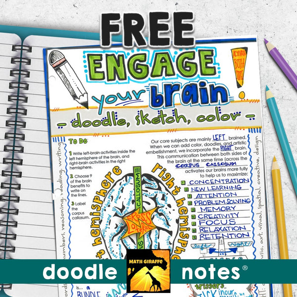 Free "Engage Your Brain" Doodle Notes