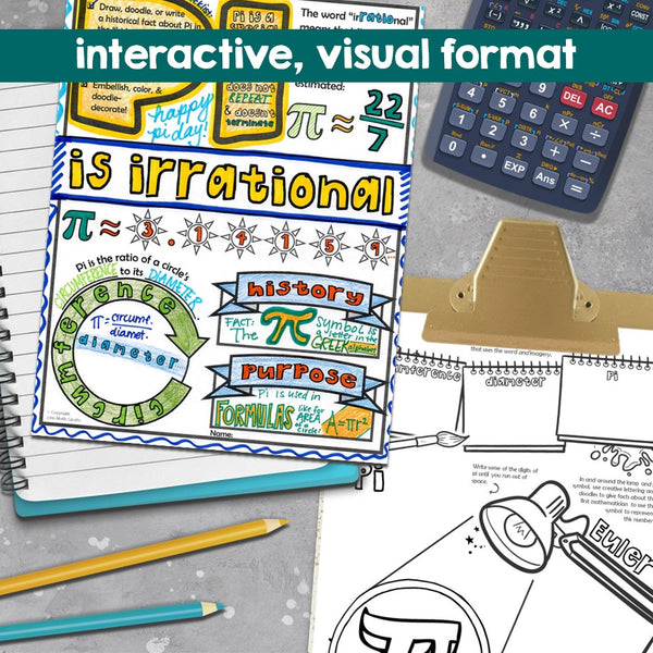 Pi Doodle Notes math Pi Day