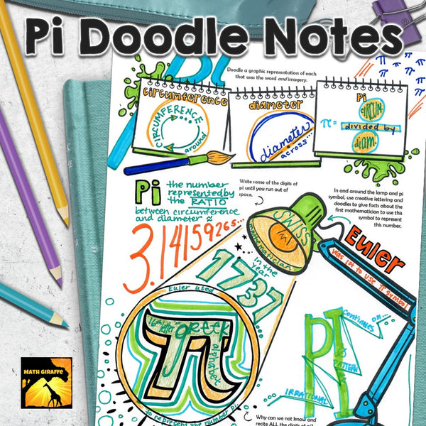 Pi Doodle Notes math Pi Day