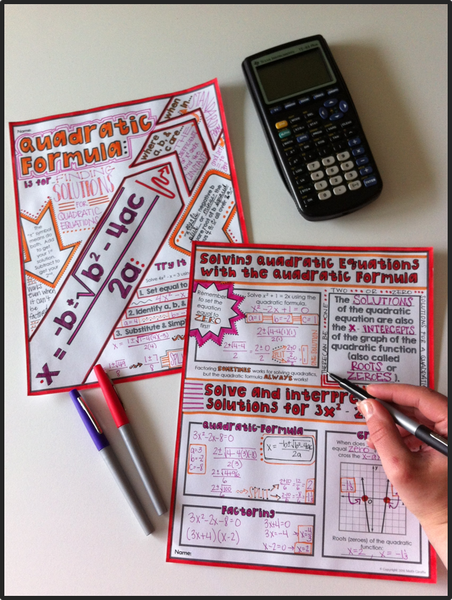 Quadratic Formula Doodle Notes