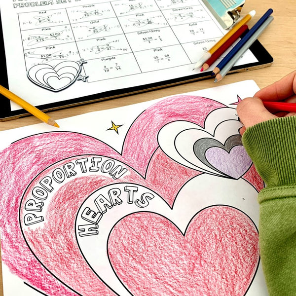 Valentine's Day Solving Proportions Activity: Solve and Color