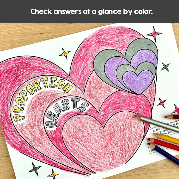 Valentine's Day Solving Proportions Activity: Solve and Color