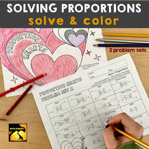 Valentine's Day Solving Proportions Activity: Solve and Color