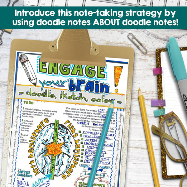 Free "Engage Your Brain" Doodle Notes