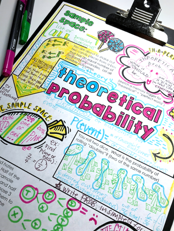 Theoretical Probability Doodle Notes Set middle school math